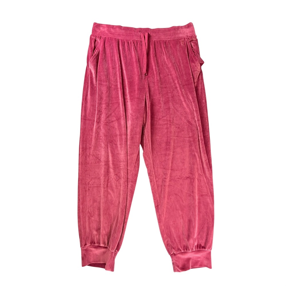Victoria's Secret Jogger Pants Womens XL Pink Ribbed Velour On Point Lounge